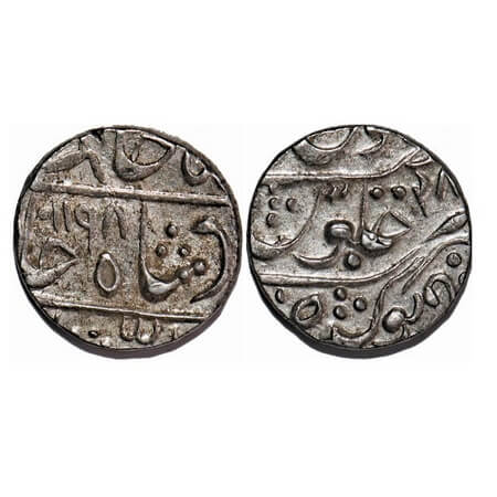 Partabgarh, Silver Rupee, 10.99g, British Protectorate Issues, Deogarh Mint AH 1198/27 RY.