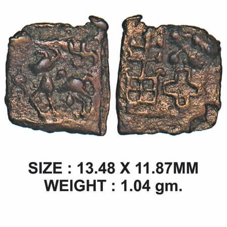 City-State of Koshambi, (circa 2nd c. BC), Obv: Bull to left with Swastika on top, Rev: Va