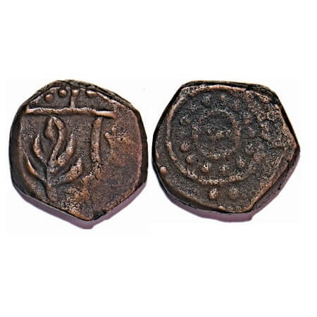 Ratlam, Copper Paisa, 11.78g, Unknown issues, Obv: leafy stem, Rev: Dotted (raij type) Cir