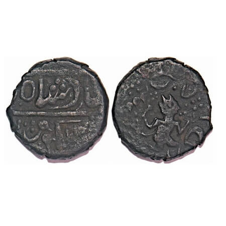 Gwalior, Copper Paisa, 10.80g, Uncertain type, (Khachrod Mint), INO Shah Alam II, Hanuman 