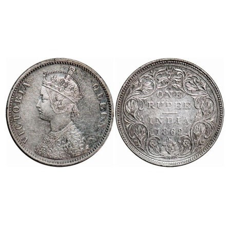 Victoria Queen, Silver, Rupee, 1862, Bombay Mint, A/II/1/2, With initial 'J', Re engraved 