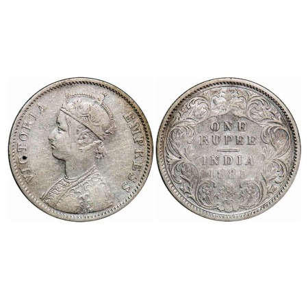 Victoria Empress, Silver, Rupee, 1885, Bombay Mint, C2(i)/I(i), 'B' raised. F. Prid Unlist