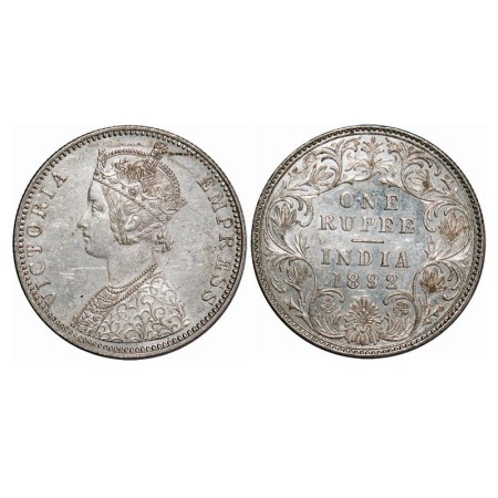 Victoria Empress, Silver, Rupee, 1892, Bombay Mint, C2/I, 'B' Incused. F. Prid 181. GK 572