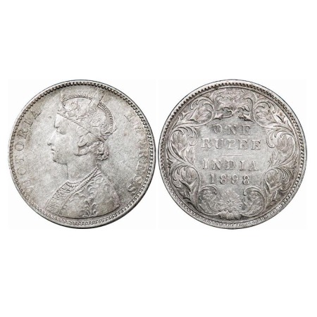 Victoria Empress, Silver, Rupee, 1898, Bombay Mint, C2/I(ii), 'B' incused, Traces of numer