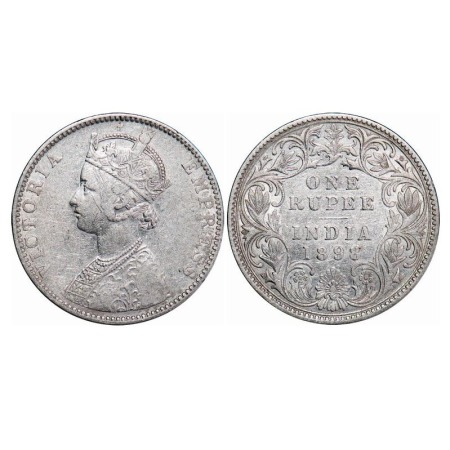 Victoria Empress, Silver, Rupee, 1898, Bombay Mint, C2/I(ii), 'B' incused. F. Prid 184. GK