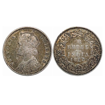 Victoria Empress, Silver, 1/4 Rupee, 1893, Bombay Mint, C(i)/I, 'B' incused. F. Prid 428. 