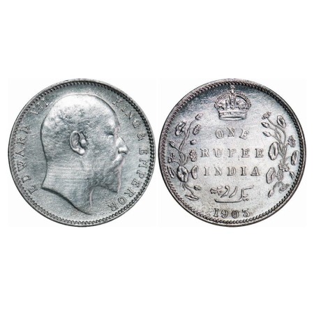Edward VII, Silver, Rupee, 1903, Bombay Mint, 'B' incused and dot. F. Prid 199. GK 926. Ex