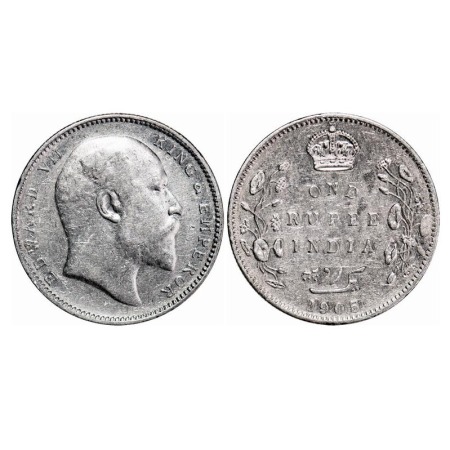 Edward VII, Silver, Rupee, 1905, Bombay Mint, 'B' incused and dot, Top stroke of numeral 5