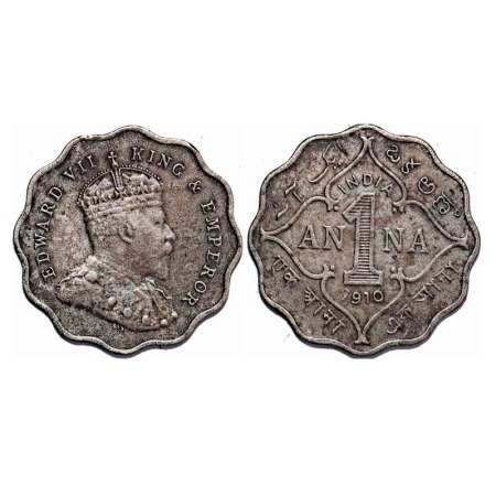 Edward VII, Copper-Nickel, 1 Anna, 1910, Bombay Mint, 'B' incused. F. Prid 929. GK 993. Ve