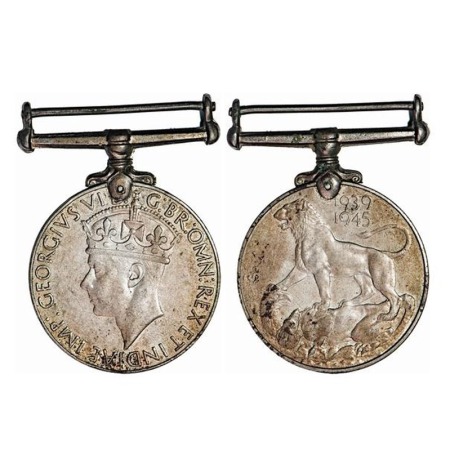 War Medal, George VI, Cupro Nickel, 1939-1945, awarded to 15080 HAV. GANGA SINGH RAJRIFF. 