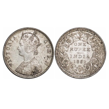 Victoria Queen, Silver, Rupee, 1862, Bombay Mint, B/II/2/0. F. Prid 71. GK 287. Very Fine+
