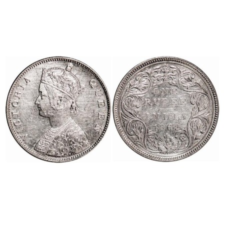 Victoria Queen, Silver, Rupee, 1862, Bombay Mint, B/II/2/0. F. Prid 71. GK 287. Almost Unc