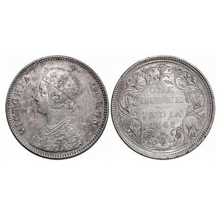 Victoria Queen, Silver, Rupee, 1862, Bombay Mint, A/II/0/5, Complete 'D' in India, w/o ini