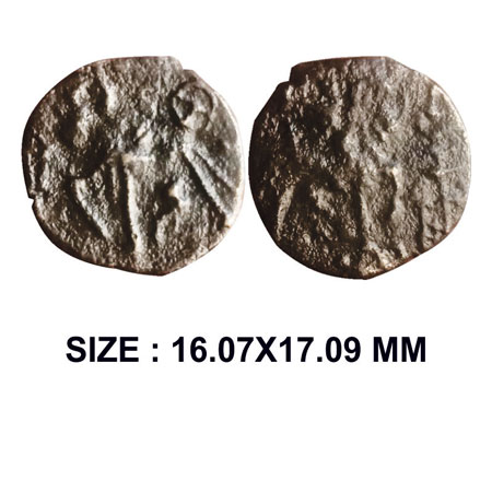 Ancient City-State of Kosambi, Copper, 1.58g, Obv: Lanky bull walking to left, Rev: Lanky 