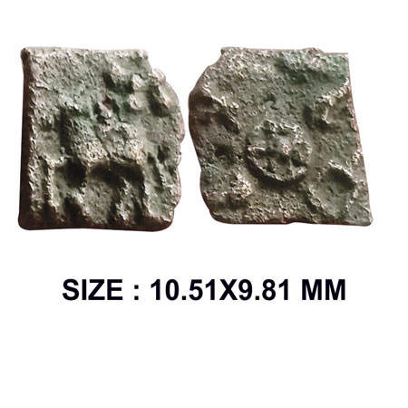 Ancient City-State of Kosambi (Vatsa), circa 200-100 BCE, inscribed Cast Copper type, 0.65