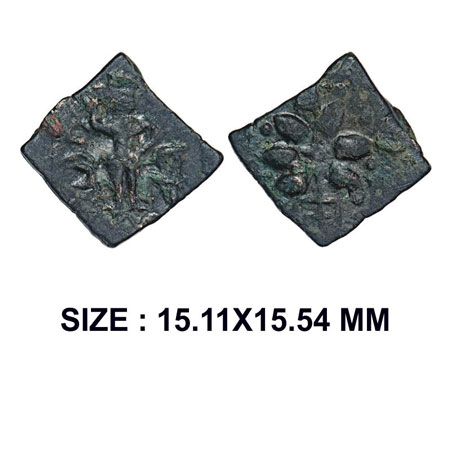 Pre-Satavahana, Sri Gola (c. 200 BC), Vidarbha Region, River Goddess type, Copper Unit, 1.