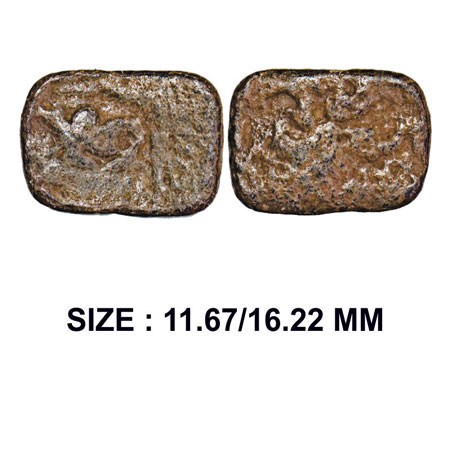 Pre Satavahana, Khandesh / Marathawada Region, Uninscribed type, Lead Unit, 2.74g, Obv: Hu