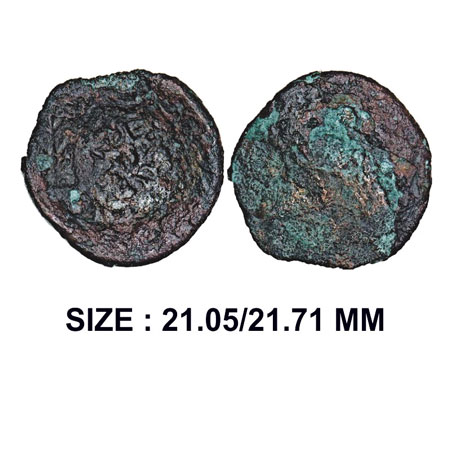 Tribal Janapada, Agroha/Agacha, Copper Unit, 3.06g, Obv: Tree-in-railing in centre and on 