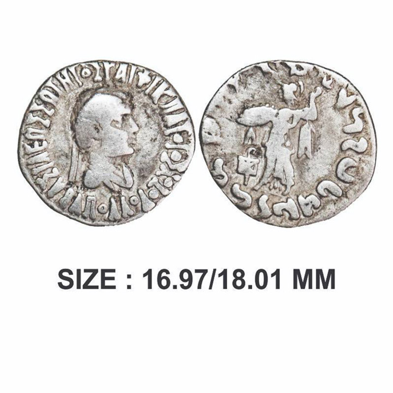 Indo Greeks, Apollodotos II (c. 85-60 BC), Silver Drachma, 2.17g, Obv: Bust of king, Greek