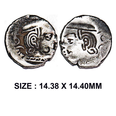 Western Kshatrapas, Silver Drachma, 2.12g, Error, Obverse Brockage, nice deep and complete