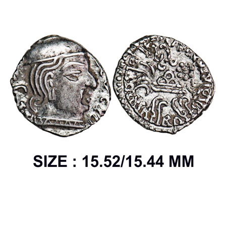 Western Kshatrapas, Kardamaka Dynasty, Damsena Dated SE 135, Silver Drachm, 2.07g, Obv: Bu