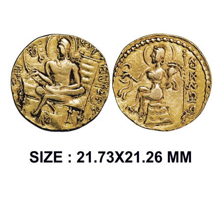Guptas, Samudragupta (350-375 AD), Gold Dinar, 7.39gm, Lyrist Type, Obv: King nimbate to l