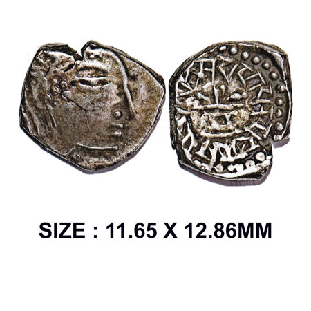 Guptas, Skandagupta, Silver Drachma, 2,05g, Fire Altar type, Obv: Bust of king facing to r