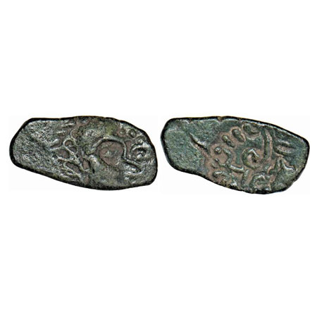 Post-Gupta, Kumara Gupta (415-450 AD), imitating the Copper Unit, 1.68g, Obv: Facing Bust 