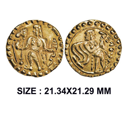 Post-Gupta, East Bengal Samatata region (c. 675-700), Gold Dinar, 5.81g, copying Gupta coi