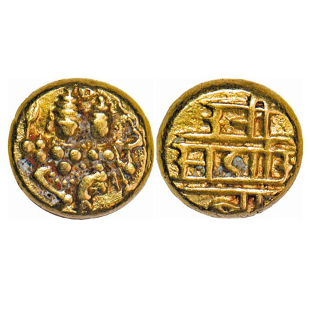 Vijayanagara kingdom, Sadashivaraya, (c. 1543-67 AD), 3.42g. Gold Varaha, Obv: Vishnu with