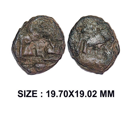 Maghas of Kaushambi, Vijaya (c.200-300 AD), Copper alloyed, 5.12g, Obv. Brahmi legend 'Vij
