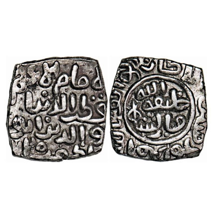 Delhi Sultanate, Billon 8 Gani, 5.46g, Qutb Al Din Mubarak (AH 716-720 / 1316-1320 AD), Ob