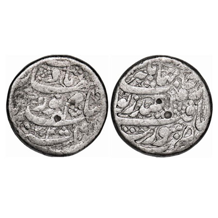 Jahangir with Nur Jahan Begum, Silver Rupee, 11.16g, Surat Mint, AH 1034/19 RY, Yaft Coupl