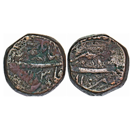 Jahangir, Copper Dam, 20.60g, Ajmer Mint. (AH 1025)/11 RY. KM 126.8. Very Fine+, Very Scar