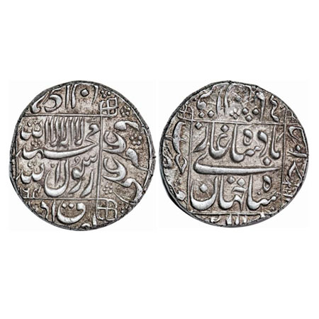 Shah Jahan I, Silver Rupee, 11.49g, Ahmadnagar Mint, AH 1064/27 RY, mint name on right mar