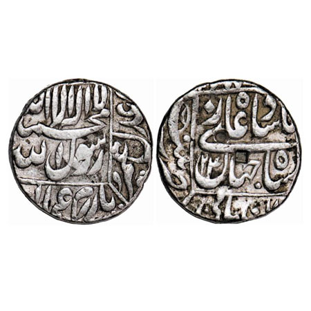 Shah Jahan I, Silver Rupee, 11.49g, Patna Mint, 24 RY, legends in square area, mint in lef