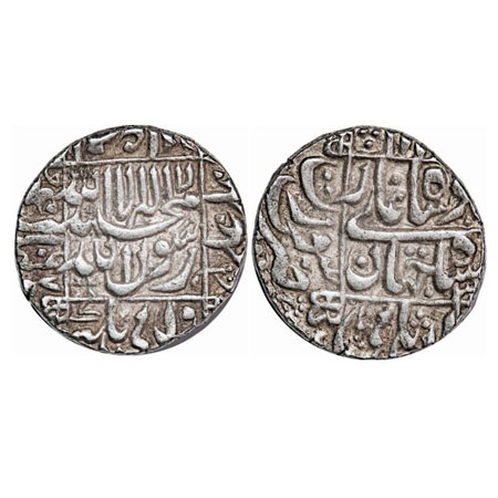 Shah Jahan I, Silver Rupee, 11.51g, Surat Mint, AH 1067 name of four caliphs and kalima in