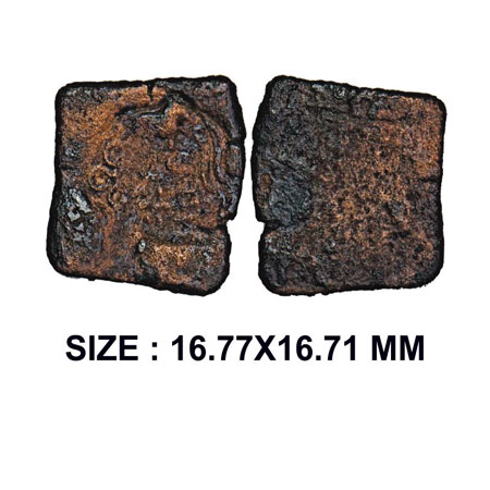 Post Mauryan, Eran-Vidisha, Punch Marked type, Uninscribad Copper Karshapana, 1.81g, Obv: 