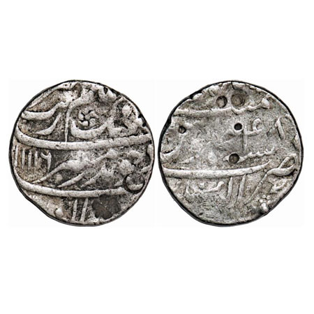 Aurangzeb, Silver Rupee, 11.67g, Akbarnagar Mint, with Badre Munir couplet, AH 1116/48. KM