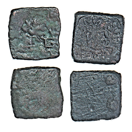 Post Mauryan, Eran-Vidisha, Punch Marked type, Uninscribad Copper Karshapana, (2 coins), 1