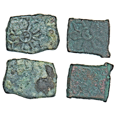 Post Mauryan, Punch Marked, Eran-Vidishan Region, Uninscribad Copper Karshapana, (2 coins)