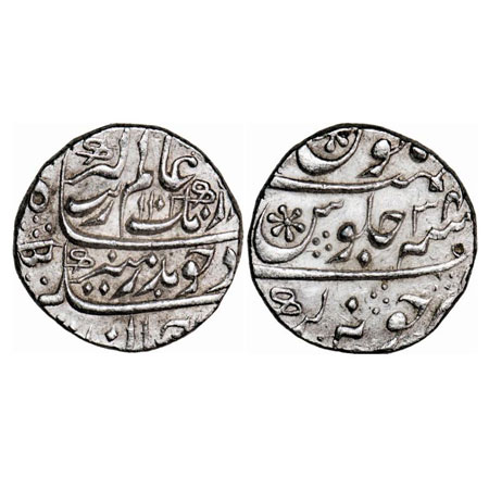 Aurangzeb, Silver Rupee, 11.62g, Junagarh Mint, AH 1101/34 RY. KM 300.43. Extremely Fine, 
