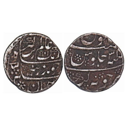 Aurangzeb, Silver Rupee, 11.71g, Junagadh Mint, AH 1101/34 RY. KM 300.43. Very Fine, Scarc