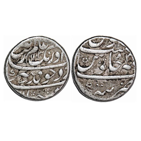 Aurangzeb, Silver Rupee, 11.44g, Tatta Mint, AH 1103/3x RY, Complete mint name at bottom, 