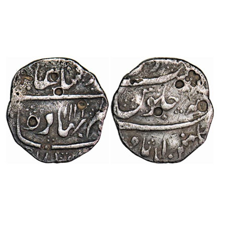 Shah Alam Bahadur, Silver Rupee, 11.00g, Gulshanabad Mint, AH 1121/4 RY, with complete min