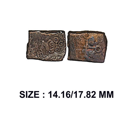 Post Mauryan, Malwa, Maheshwar Region, Uninscribed type, Copper Unit, 3.98g, Obv: Horse to