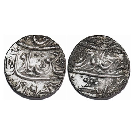 Farrukhsiyar, Silver ½ Rupee, 5.70g, Khambayat Mint, AH (11)27/4 RY, almost mint name on r