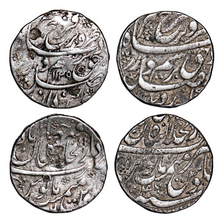 Farrukhsiyar, Silver Rupee (2 Coins), Dar us Khilafat Shahjahanabad Mint, AH 1127/4, 1129/