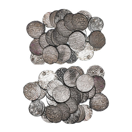 Muhammad Shah, Silver Rupee (27 Coins), Dar us Khilafat Shahjahanabad Mint, AH xxxx/Ahd(1)