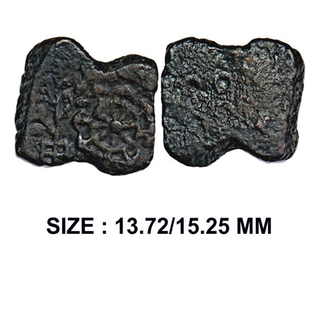 Post Mauryan, Ujjain Region, Uninscribed die struck 'Damaru' shaped, Copper Unit, (200-150